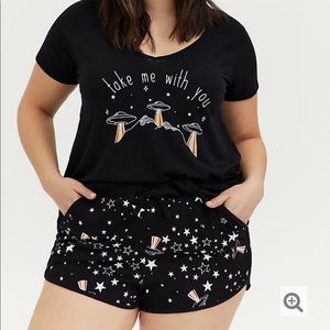 BLACK SPACESHIP SLEEP SHORT